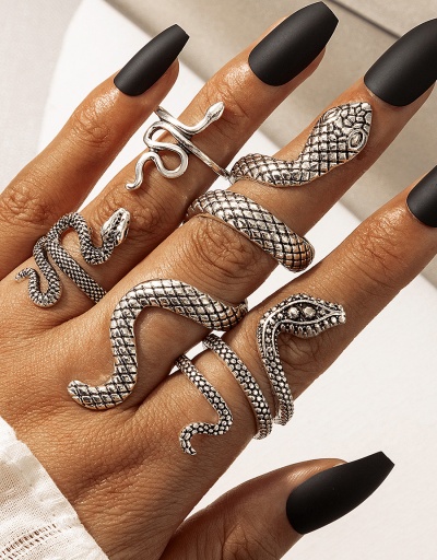 Easy Match Two Piece Snake Shape Ring Set For Women #792545 $7.50 USD, Wholesale Fashion Ring