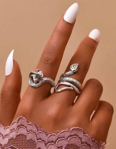 Replica Easy Match Two Piece Snake Shape Ring Set For Women #792545 $7.50 USD for Wholesale