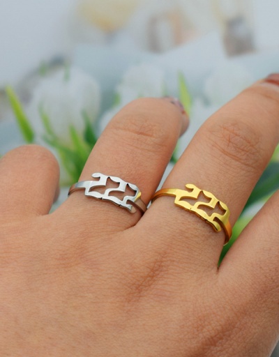 Replica Individual Number Stainless Steel Golden Ring For Unisex #792550 $8.40 USD for Wholesale