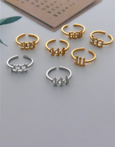 Replica Individual Number Stainless Steel Golden Ring For Unisex #792550 $8.40 USD for Wholesale