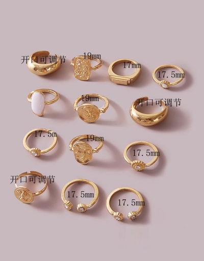 Replica Euro Style Solid Geometry Multiple Ring Set For Women #792552 $12.50 USD for Wholesale