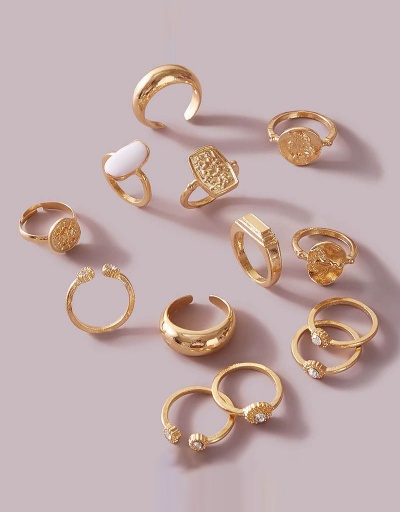 Replica Euro Style Solid Geometry Multiple Ring Set For Women #792552 $12.50 USD for Wholesale