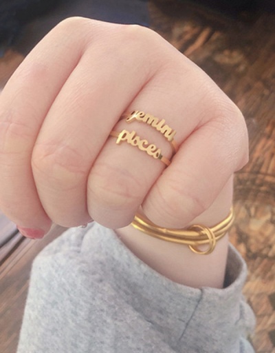 Hot Sale Solid Letter 12 Constellations Rings For Women #792553 $10.40 USD, Wholesale Fashion Ring