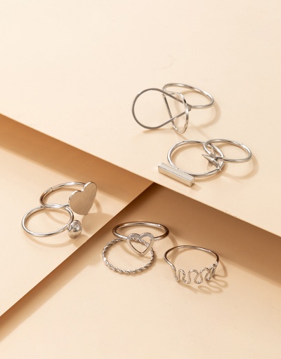 Replica Multiple Heart Star Geometry 8 Piece Ring Set For Women #792554 $7.80 USD for Wholesale