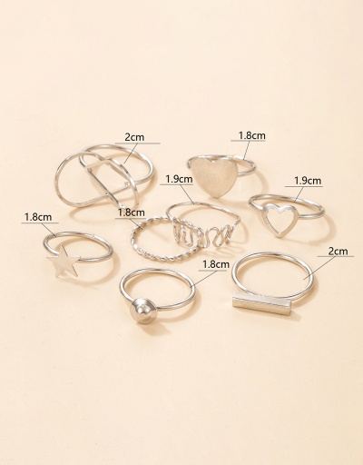 Replica Multiple Heart Star Geometry 8 Piece Ring Set For Women #792554 $7.80 USD for Wholesale