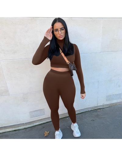 Solid Crop Tracksuit Crew Neck Long Sleeve #792558 $24.30 USD, Wholesale Fashion Women Suits