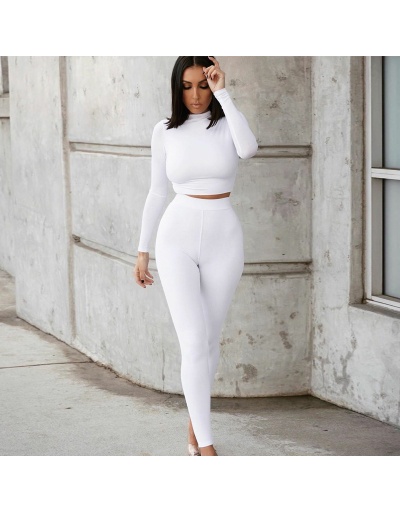 Replica Solid Crop Tracksuit Crew Neck Long Sleeve #792558 $24.30 USD for Wholesale