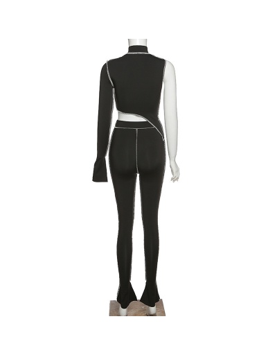 Replica Edges Single Sleeve Tracksuit Set Stitching Color Mock Neck Long Sleeve #792561 $31.20 USD for Wholesale