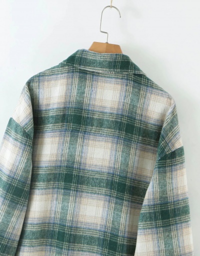 Replica Autumn Contrast Color Plaid Long Coat Long Sleeve For Women #792566 $75.60 USD for Wholesale