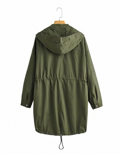 Replica Autumn Solid Pocket Hooded Long Coat Long Sleeve For Women #792567 $117.00 USD for Wholesale