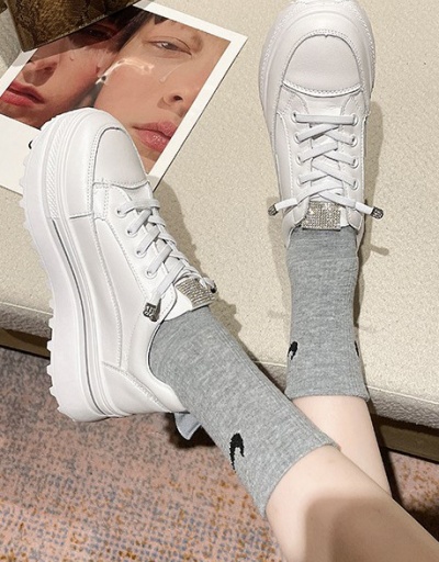 Replica Lace Up Casual Sport Increased Shoes For Women #792593 $40.00 USD for Wholesale