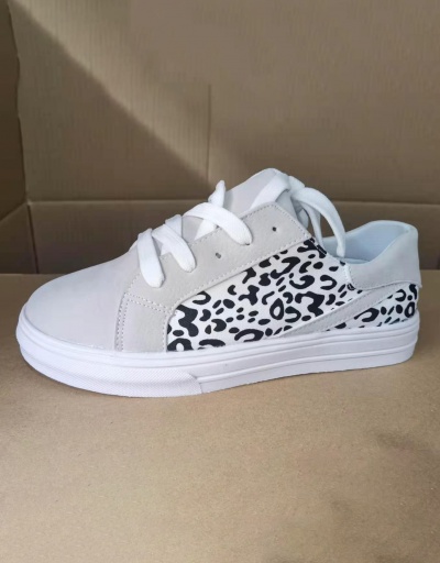 Replica Versatile Leopard Patchwork Lace-Up Women Sneakers For Women #792594 $35.99 USD for Wholesale