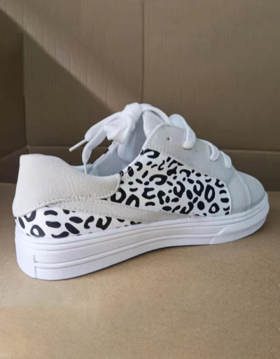 Replica Versatile Leopard Patchwork Lace-Up Women Sneakers For Women #792594 $35.99 USD for Wholesale