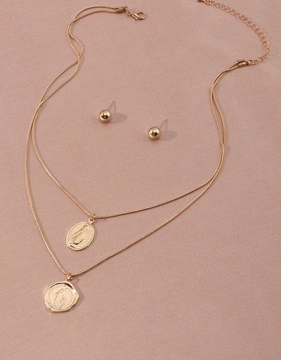 Replica Fashion Simple Ear Stud Necklace Set For Women #792607 $5.88 USD for Wholesale