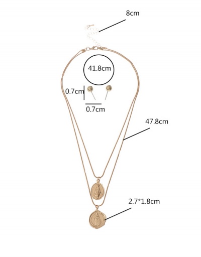 Replica Fashion Simple Ear Stud Necklace Set For Women #792607 $5.88 USD for Wholesale