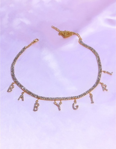 Replica Stylish Full Rhinestone Letter Necklace For Women #792608 $15.31 USD for Wholesale