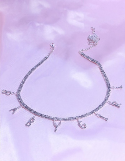 Replica Stylish Full Rhinestone Letter Necklace For Women #792608 $15.31 USD for Wholesale