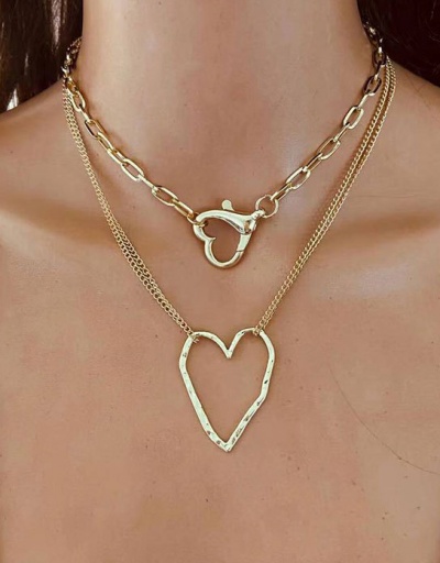 Vintage Alloy Golden Heart Multiple Layer Necklaces For Women #792611 $8.08 USD, Wholesale Fashion Necklaces