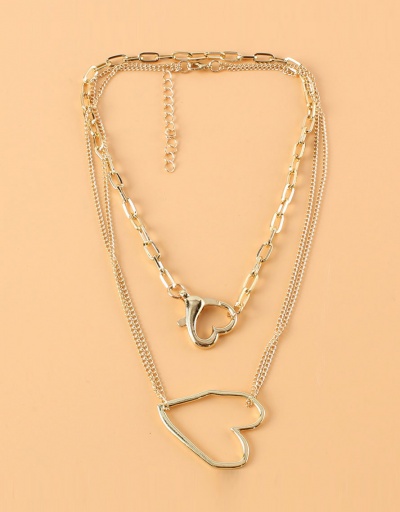 Replica Vintage Alloy Golden Heart Multiple Layer Necklaces For Women #792611 $8.08 USD for Wholesale