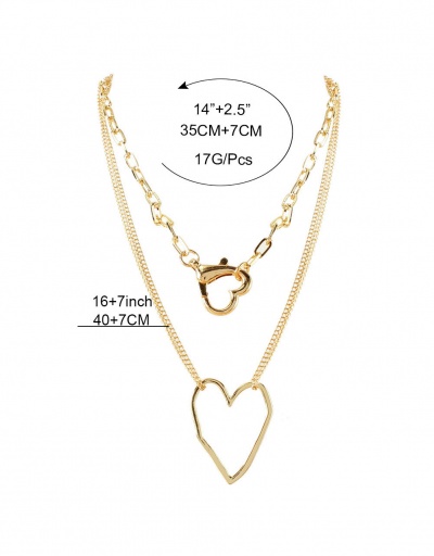 Replica Vintage Alloy Golden Heart Multiple Layer Necklaces For Women #792611 $8.08 USD for Wholesale