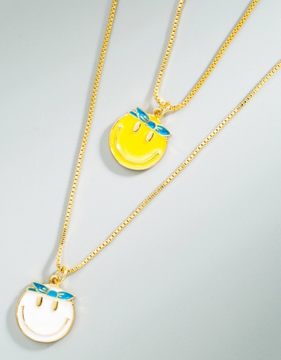 Chic Cartoon Stylish Smiling Face Pendant Necklace For Women #792613 $11.18 USD, Wholesale Fashion Necklaces