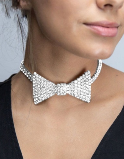 Replica New Arrival Bowknot Rhinestone Choker Necklace For Women #792616 $10.00 USD for Wholesale