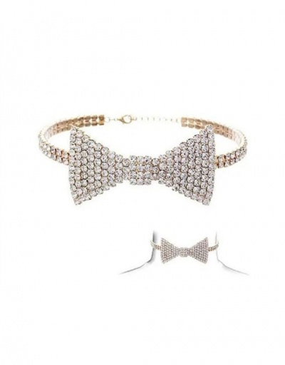 Replica New Arrival Bowknot Rhinestone Choker Necklace For Women #792616 $10.00 USD for Wholesale