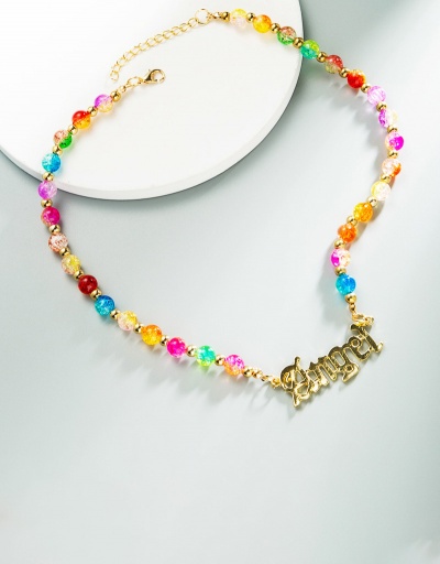 Colourful Glass Resin Letter Choker Necklace For Women #792617 $11.69 USD, Wholesale Fashion Necklaces