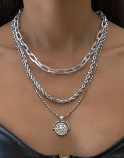 Replica Fashion Solid Chain Pendant Layered Necklace For Women #792618 $10.72 USD for Wholesale