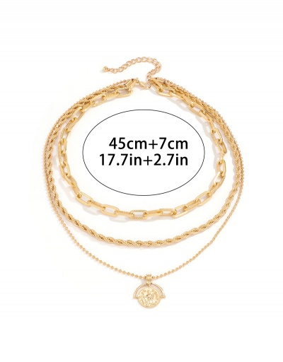 Replica Fashion Solid Chain Pendant Layered Necklace For Women #792618 $10.72 USD for Wholesale