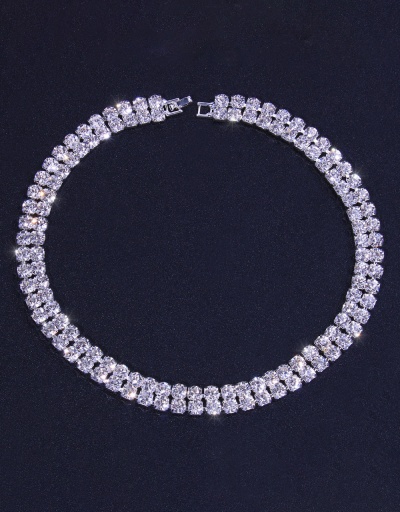 Replica Light Luxury Full Rhinestone Hip Hop Necklaces For Women #792622 $16.80 USD for Wholesale