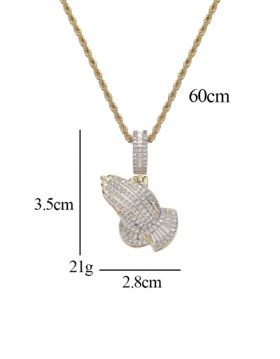 Replica Individual Shape Solid Zircon Necklaces For Unisex #792624 $31.51 USD for Wholesale