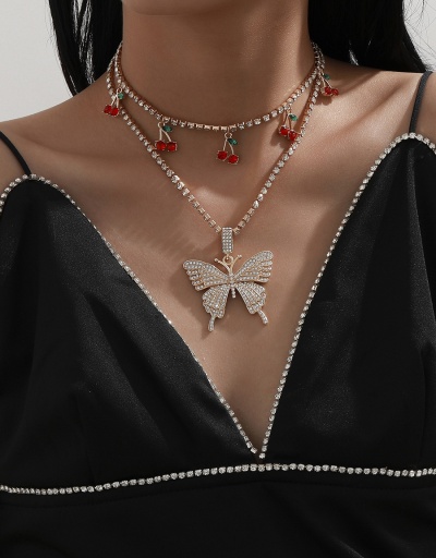 Replica Fashion Street Snap Cherry Butterfly Necklace For Women #792626 $13.75 USD for Wholesale