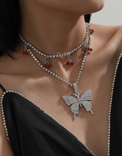 Replica Fashion Street Snap Cherry Butterfly Necklace For Women #792626 $13.75 USD for Wholesale