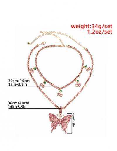 Replica Fashion Street Snap Cherry Butterfly Necklace For Women #792626 $13.75 USD for Wholesale