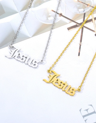 Replica Fashion Letter Pendant Necklace Casual For Women #792631 $8.88 USD for Wholesale