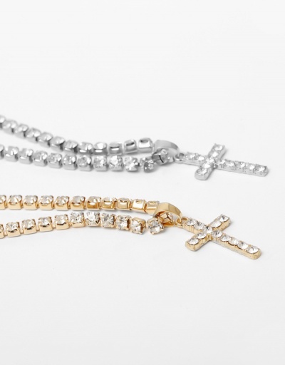 Replica Simple Rhinestone Cross Necklace For Women #792637 $7.50 USD for Wholesale