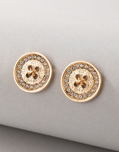 Replica Vintage Chic Button Rhinestone Earring For Women #792640 $8.99 USD for Wholesale