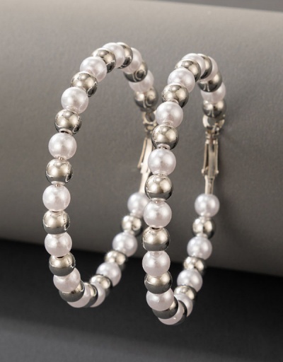 Replica Creative Personality Faux Pearl Round Shape Earring For Women #792641 $6.13 USD for Wholesale