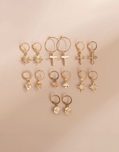 Replica Retro Style Cross Rhinestone Eye Multiple Earrings For Women #792643 $12.88 USD for Wholesale