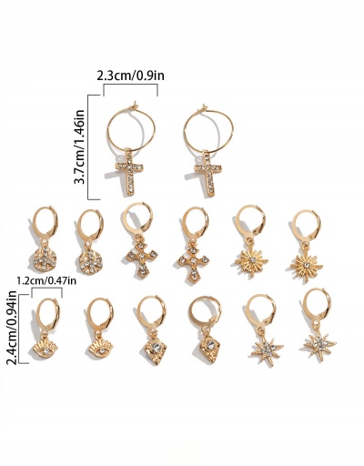 Replica Retro Style Cross Rhinestone Eye Multiple Earrings For Women #792643 $12.88 USD for Wholesale