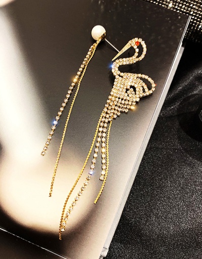 Chic Full Rhinestone Asymmetric Tassel Earrings For Women #792646 $13.86 USD, Wholesale Fashion Earrings