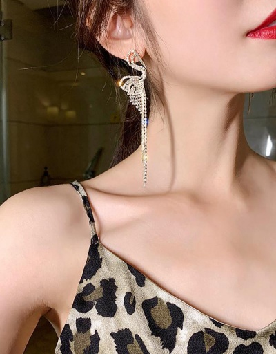 Replica Chic Full Rhinestone Asymmetric Tassel Earrings For Women #792646 $13.86 USD for Wholesale