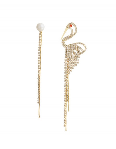 Replica Chic Full Rhinestone Asymmetric Tassel Earrings For Women #792646 $13.86 USD for Wholesale