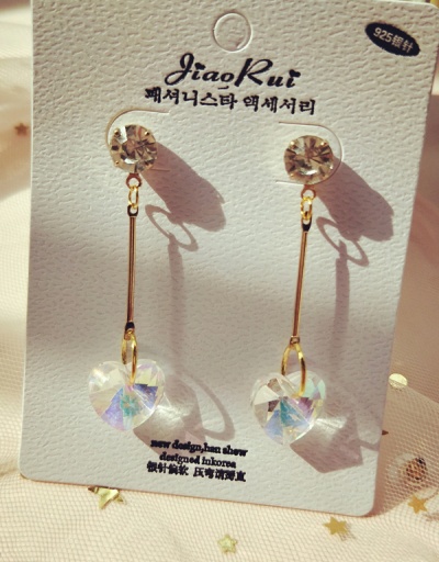 Cute Heart-shaped Zircon Drop Eaeeing For Women #792648 $4.18 USD, Wholesale Fashion Earrings