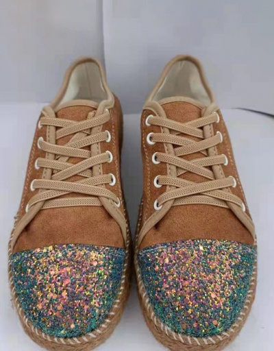 Replica New Sequined Round Toe Sneakers Shoes For Women #792650 $42.74 USD for Wholesale