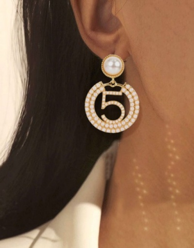 Personality Creative Faux-Pearl Loops Earrings For Women #792651 $4.76 USD, Wholesale Fashion Earrings