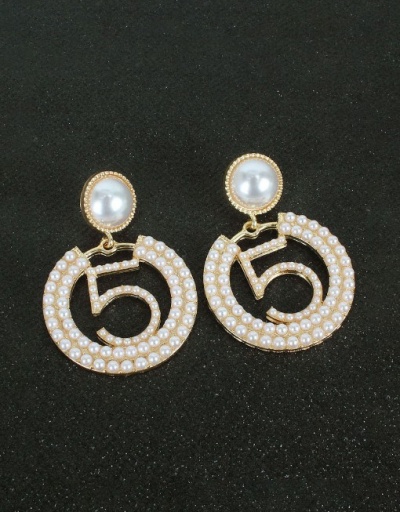 Replica Personality Creative Faux-Pearl Loops Earrings For Women #792651 $4.76 USD for Wholesale