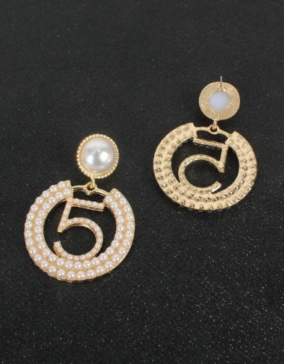 Replica Personality Creative Faux-Pearl Loops Earrings For Women #792651 $4.76 USD for Wholesale