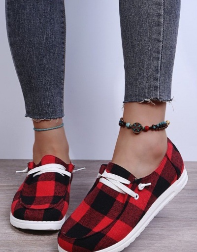 Summer Round Toe Plaid Canvas Shoes For Women #792654 $34.18 USD, Wholesale Fashion Sneaker